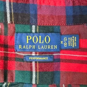 Polo by Ralph Lauren Red and Green Plaid Button Down Shirt